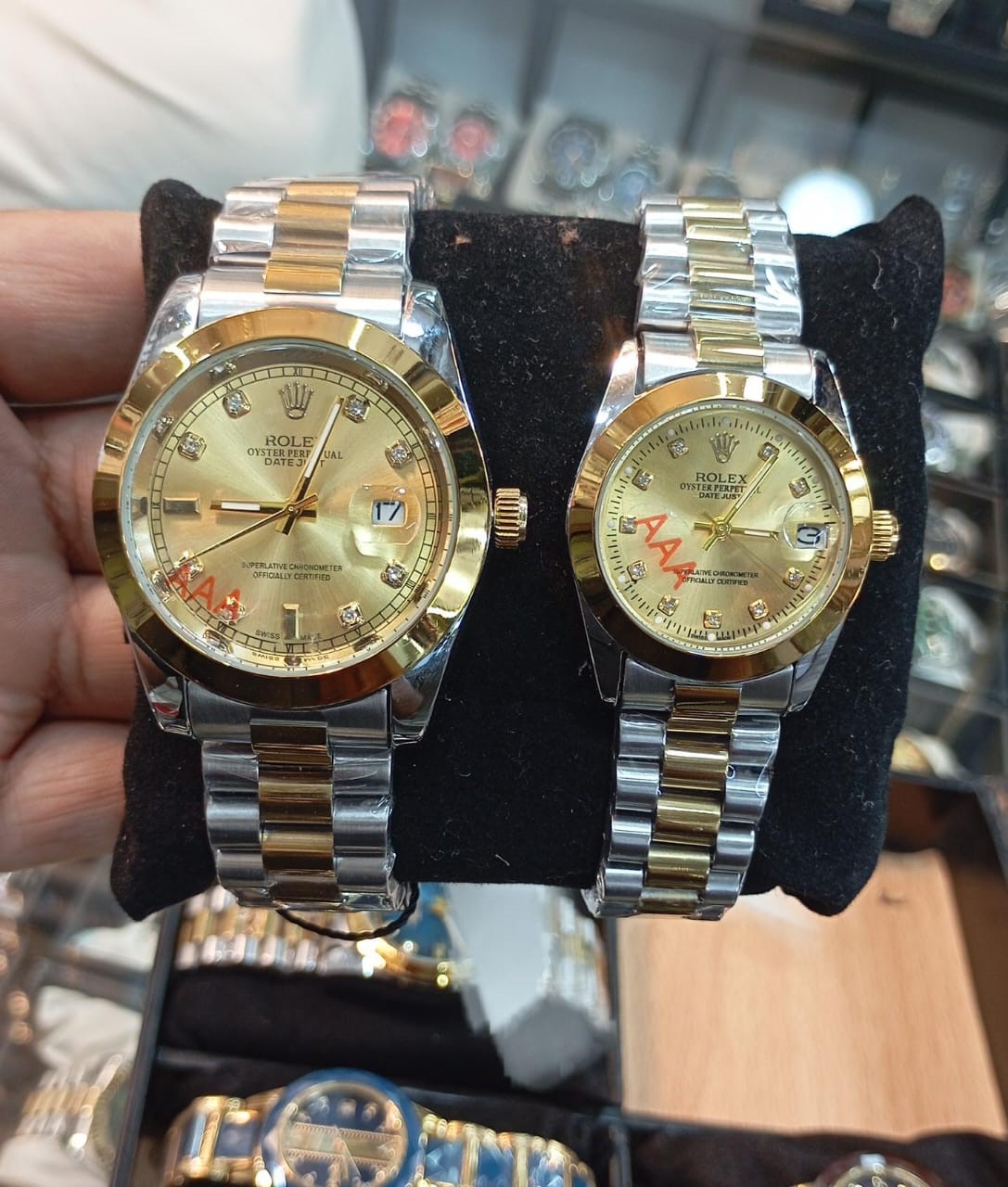 image120 Couple Luxury Rose Gold Watch Set - Image 1